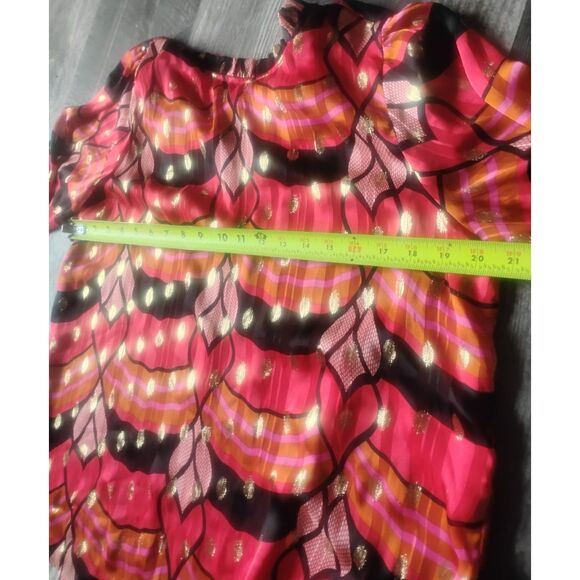 Joie Women's Size Large Colorful Long Sleeve Chiffon Blouse - Picture 4 of 7